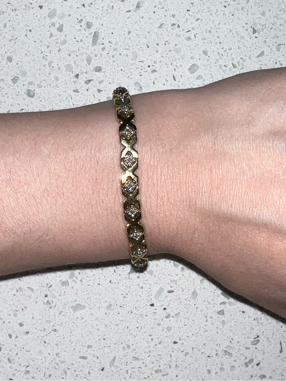 Vintage 925 Sterling Silver Gold Plated XOXO Diamond Accent Tennis Bracelet